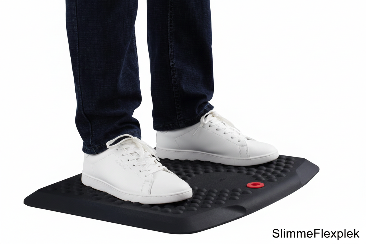 Anti-vermoeidheidsmat met moderne schoenen - SlimmeFlexplek