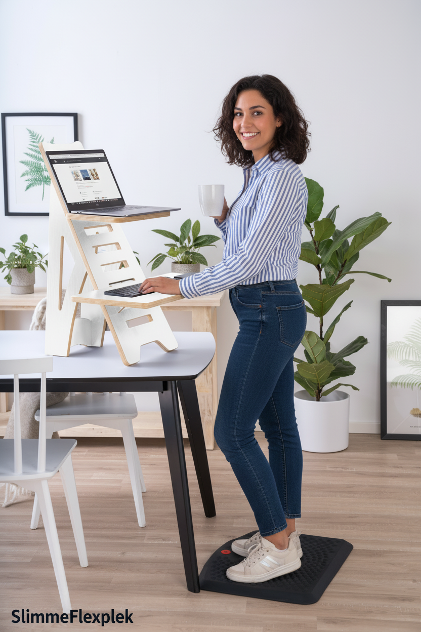 Desk riser wit ander model - SlimmeFlexplek