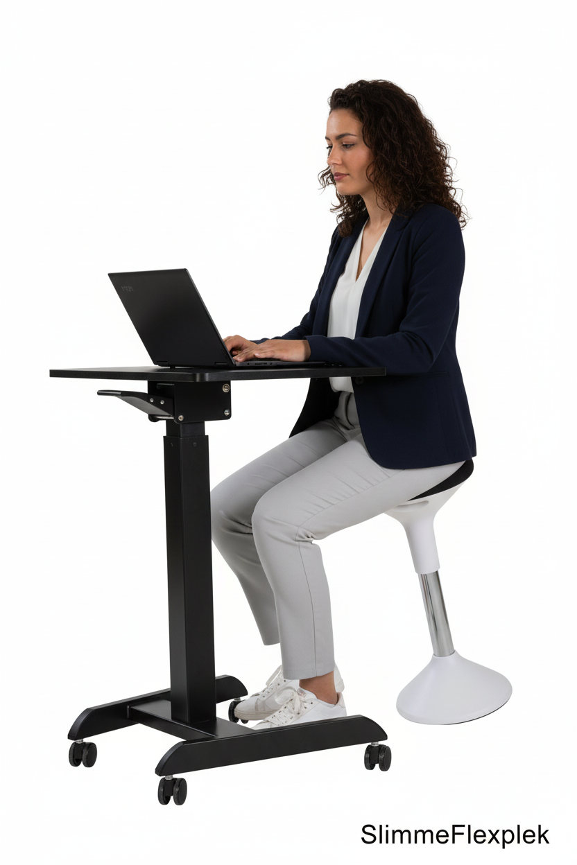 Easy Desk met kruk lifestyle foto - SlimmeFlexplek