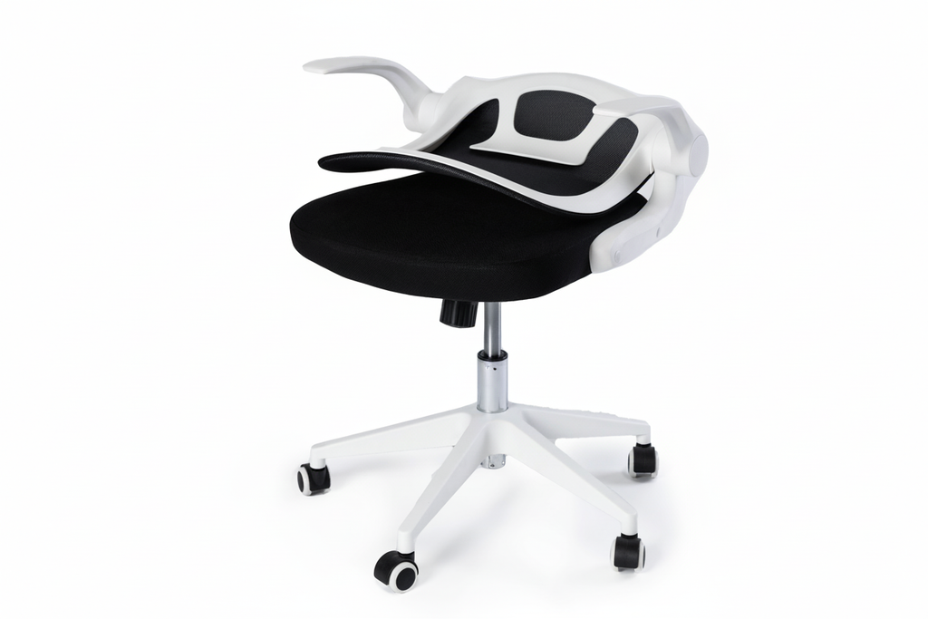 Ergonomische bureaustoel wit-zwart correct
