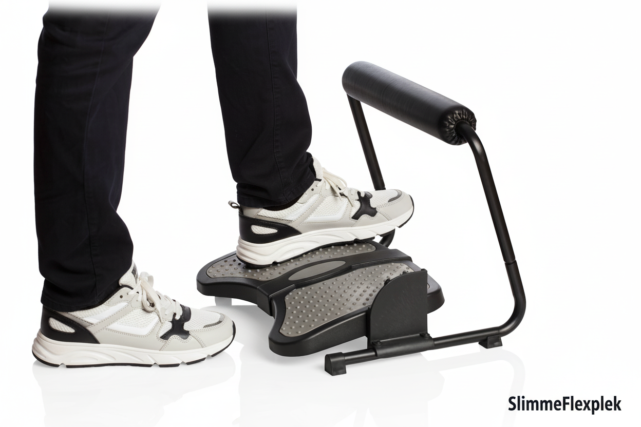 Footrest lifestyle met moderne schoenen - vooraanzicht - SlimmeFlexplek
