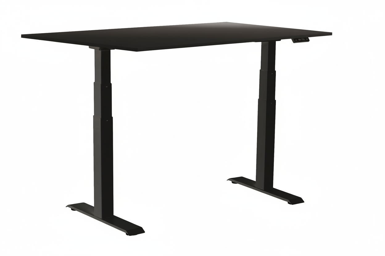 Premium volledig zwart zit-sta bureau