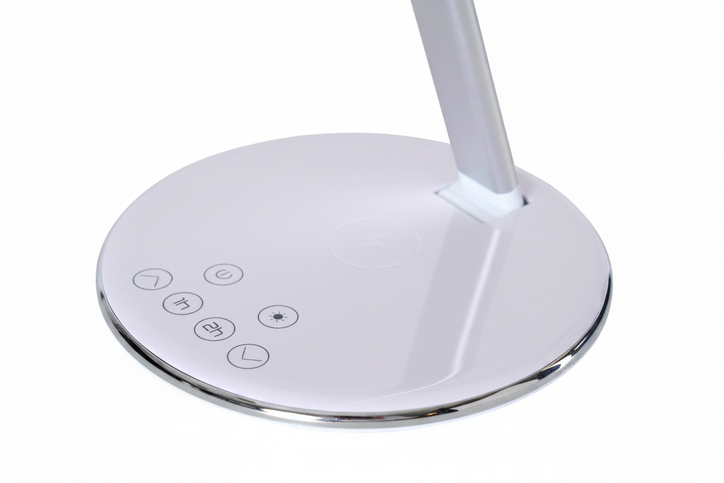 Witte bureaulamp basis met bedieningsknoppen - zonder logo
