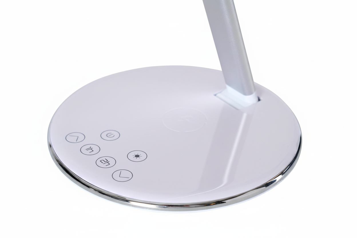 Witte bureaulamp basis met bedieningsknoppen - zonder logo