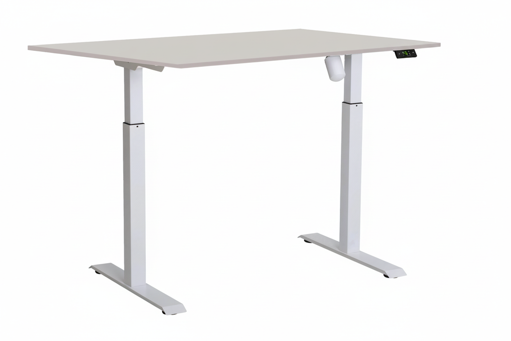 Zit-sta bureau grijs/wit met bedieningspaneel