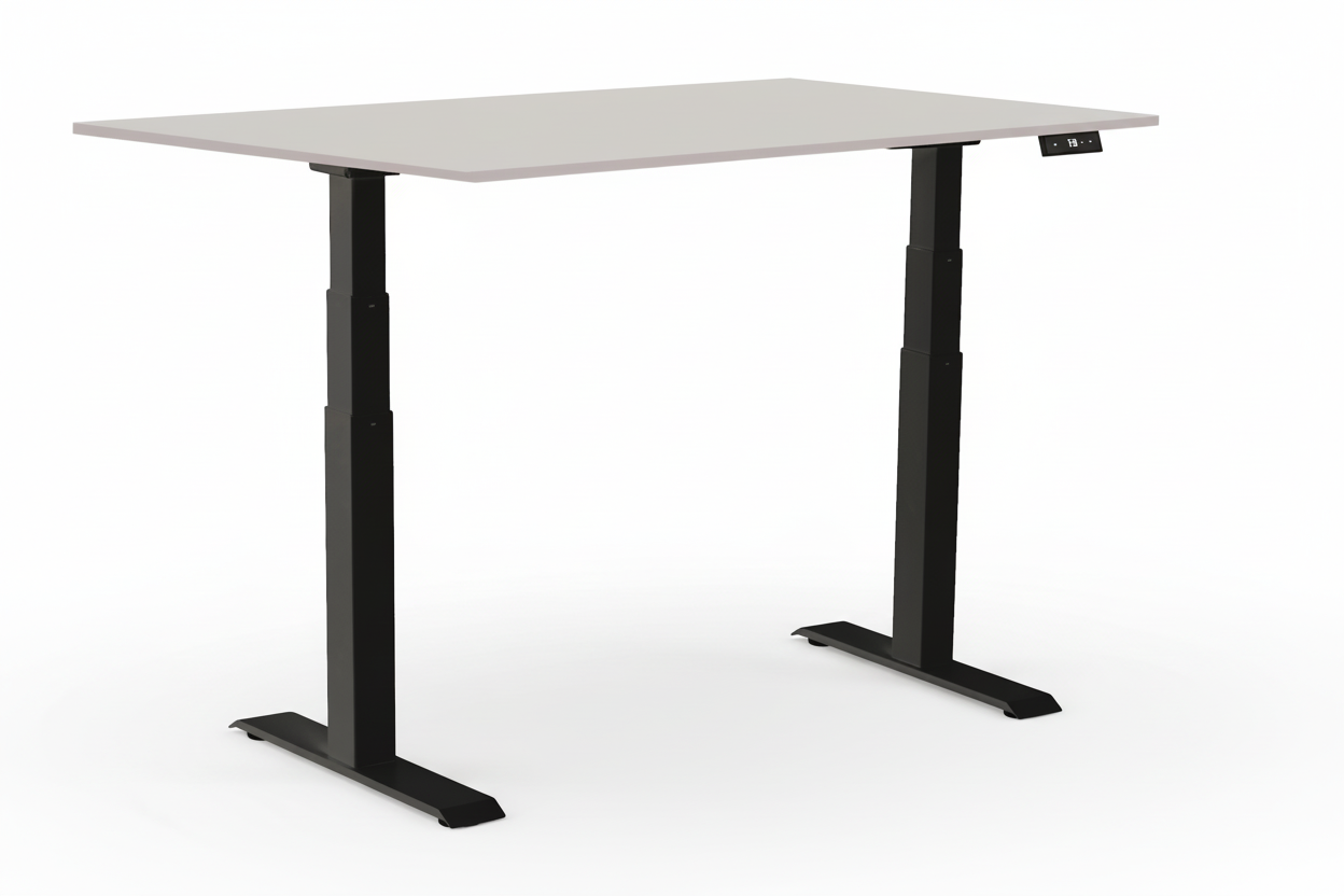 Zit-sta bureau grijs/zwart met bedieningspaneel