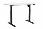 Zit-sta bureau wit/zwart met bedieningspaneel