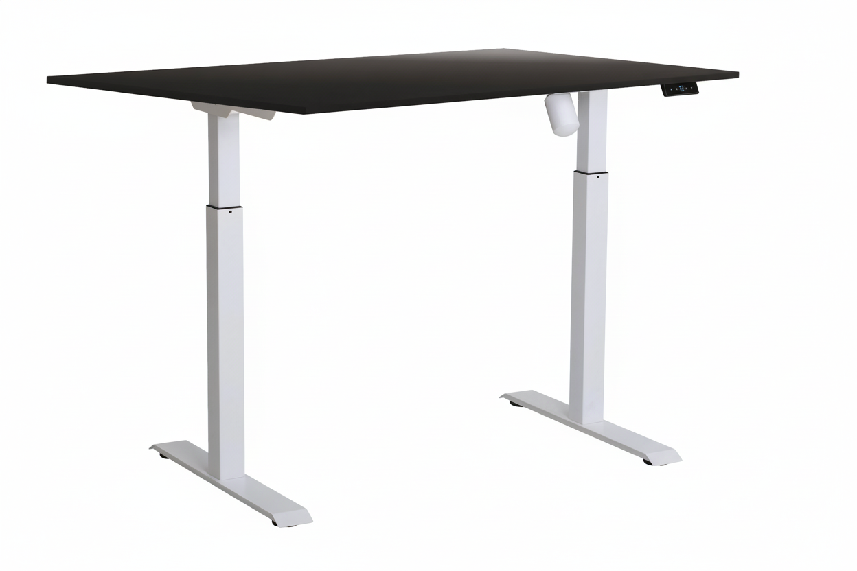 Zit-sta bureau zwart/wit met bedieningspaneel