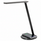Zwarte bureaulamp met draadloze oplader